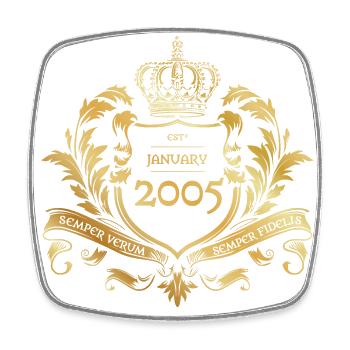 20th Anniversary Semper Verum - Established 01/2005 - Square fridge magnet - white - Front