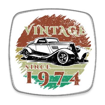 50. Geburtstag Ein Klassiker - Vintage since 1974 - Viereckiger Kühlschrankmagnet - Weiß - Vorne