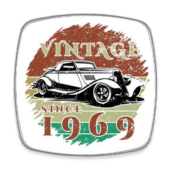 55e anniversaire Un classique - Millésime depuis 1969 - Magnet carré - blanc - Devant