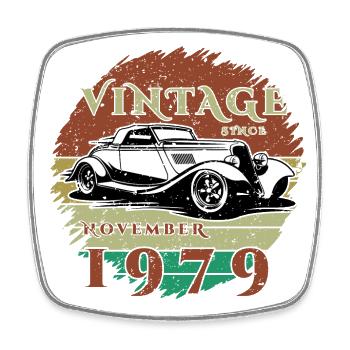 45ème Anniversaire - Classiques - Millésime depuis 11/1979 - Magnet carré - blanc - Devant