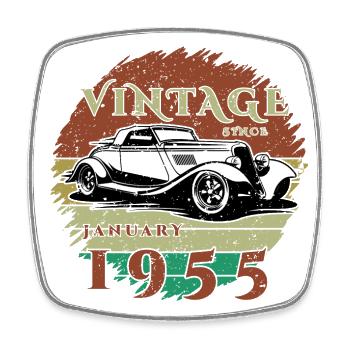 70th Birthday - Classics - Vintage since 01/1955 - Square fridge magnet - white - Front
