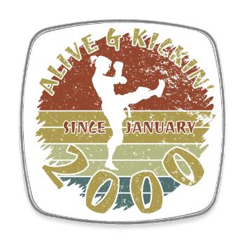 25. Anniversaire Vivant et lancé depuis 01/2000 - Magnet carré - blanc - Devant