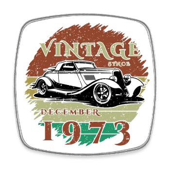 51st Birthday - Classics - Vintage since 12/1973 - Square fridge magnet - white - Front