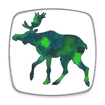 Moose Mosses Scandinavia Sweden Norway Autumn - Square fridge magnet - white - Front