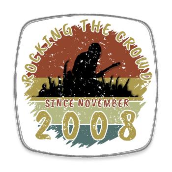 16th Birthday Rocking this planet GIT 11/2008 - Square fridge magnet - white - Front