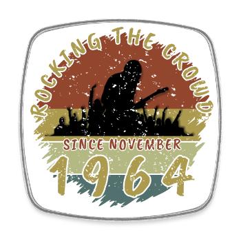 60th Birthday Rocking this planet GIT 11/1964 - Square fridge magnet - white - Front