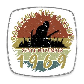 55th Birthday Rocking this planet GIT 11/1969 - Square fridge magnet - white - Front