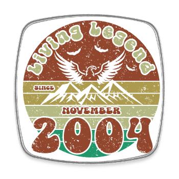 20. Geburtstag Living Legend since VIN 11/2004 - Viereckiger Kühlschrankmagnet - Weiß - Vorne