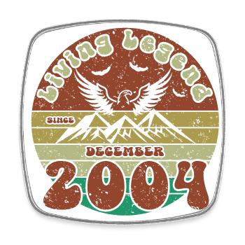 20. Geburtstag Living Legend since VIN 12/2004 - Viereckiger Kühlschrankmagnet - Weiß - Vorne