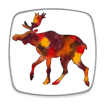 Moose Mosses Scandinavia Sweden Norway Autumn - Square fridge magnet - white - Front