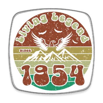 70e anniversaire Légende vivante depuis VIN 1954 - Magnet carré - blanc - Devant