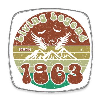 61st Birthday Living Legend since VIN 1963 - Square fridge magnet - white - Front