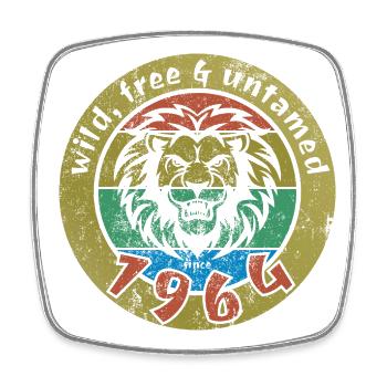 60. Geburtstag Wild, free & untamed since 1964 - Viereckiger Kühlschrankmagnet - Weiß - Vorne