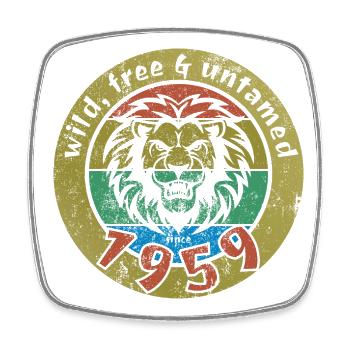 65th Birthday Wild, free & untamed since 1959 - Square fridge magnet - white - Front