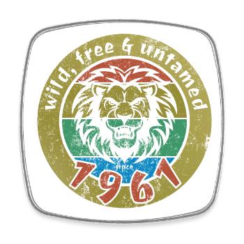 63rd birthday Wild, free & untamed since 1961 - Square fridge magnet - white - Front
