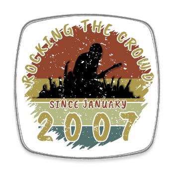 18th Birthday Rocking this planet GIT 01/2007 - Square fridge magnet - white - Front