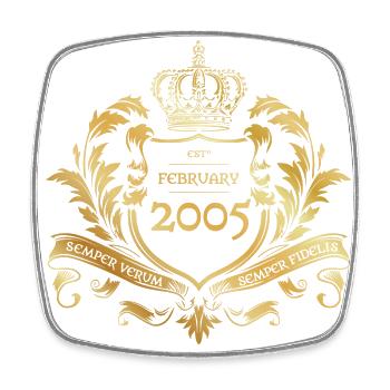 20. Geburtstag Semper Verum - Established 02/2005 - Viereckiger Kühlschrankmagnet - Weiß - Vorne