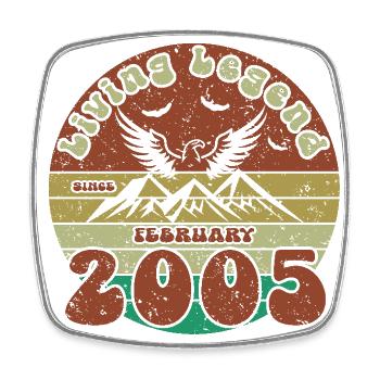 20ème Anniversaire Légende Vivante depuis VIN 02/2005 - Magnet carré - blanc - Devant