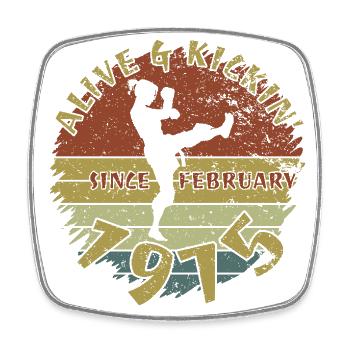 50. Geburtstag Alive and kickin since 02/1975 - Square fridge magnet - white - Front