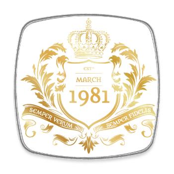 44. Geburtstag Semper Verum - Established 03/1981 - Square fridge magnet - white - Front