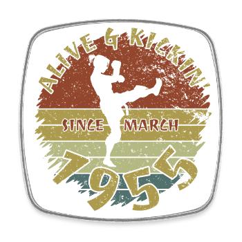 70. Geburtstag Vivant depuis 03/1955 - Magnet carré - blanc - Devant