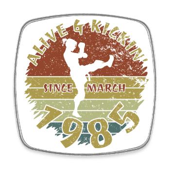 40. Geburtstag Vivant et dynamique depuis 03/1985 - Magnet carré - blanc - Devant