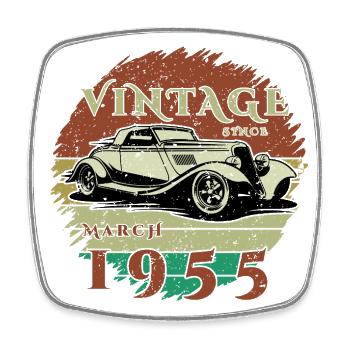 70ème Anniversaire - Classiques - Millésime depuis 03/1955 - Magnet carré - blanc - Devant