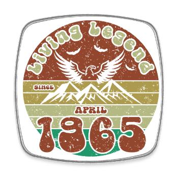 60th Birthday Living Legend since VIN 04/1965 - Square fridge magnet - white - Front