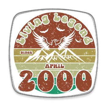 25. Geburtstag Living Legend since VIN 04/2000 - Viereckiger Kühlschrankmagnet - Weiß - Vorne