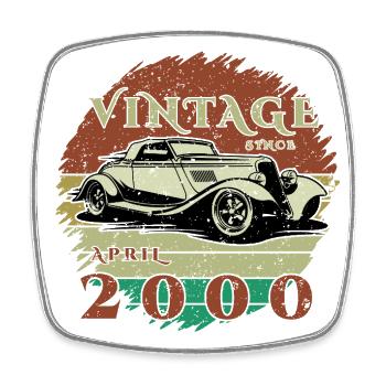 25ème Anniversaire - Classique - Millésime depuis 04/2000 - Magnet carré - blanc - Devant