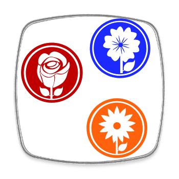Ornaments Flowers - Square fridge magnet - white - Front