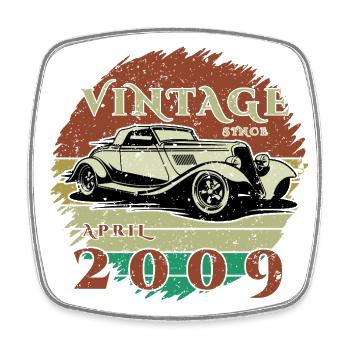 16ème Anniversaire - Classiques - Millésime depuis 04/2009 - Magnet carré - blanc - Devant