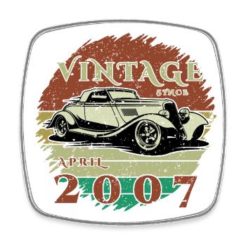 18ème Anniversaire - Classique - Millésime depuis 04/2007 - Magnet carré - blanc - Devant