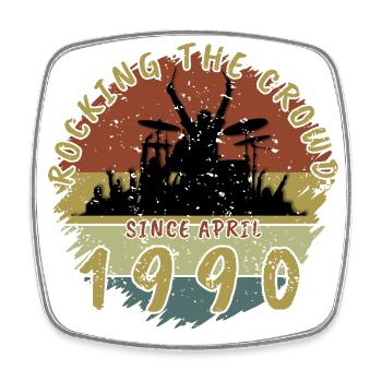 35th Birthday Rocking the crowd DRM 04/1990 - Square fridge magnet - white - Front