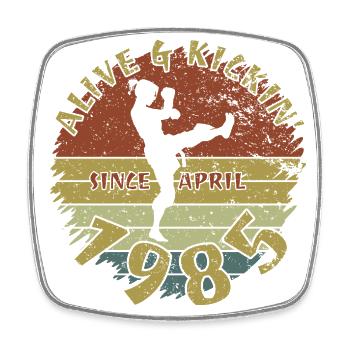 40. Geburtstag Vivant et actif depuis 04/1985 - Magnet carré - blanc - Devant