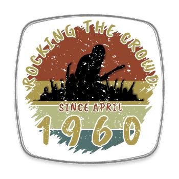65th Birthday Rocking the crowd GIT 04/1960 - Square fridge magnet - white - Front