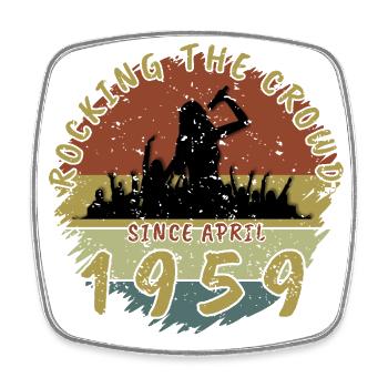 66. Geburtstag Rocking the crowd SNG 04/1959 - Viereckiger Kühlschrankmagnet - Weiß - Vorne