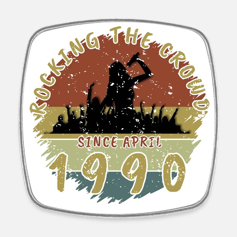 35th Birthday Rocking the crowd SNG 04/1990 - Square fridge magnet - white