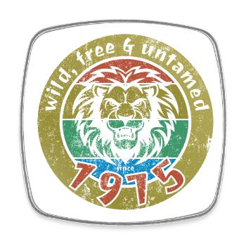 50. Geburtstag Wild, free & untamed since 1975 - Viereckiger Kühlschrankmagnet - Weiß - Vorne