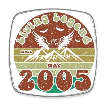 20. Geburtstag Living Legend since VIN 05/2005 - Viereckiger Kühlschrankmagnet - Weiß - Vorne