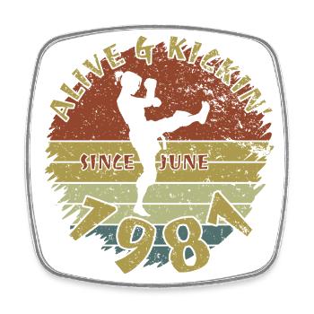 44. Geburtstag Alive and kickin since 06/1981 - Square fridge magnet - white - Front