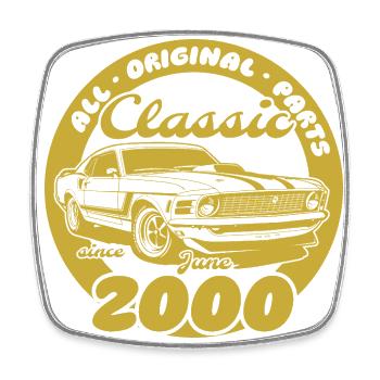 25. Geburtstag - Klassiker Musclecar 06/2000 - Viereckiger Kühlschrankmagnet - Weiß - Vorne