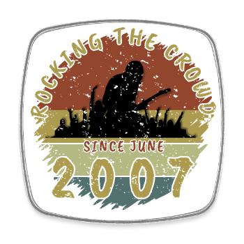 18th Birthday Rocking the crowd GIT 06/2007 - Square fridge magnet - white - Front