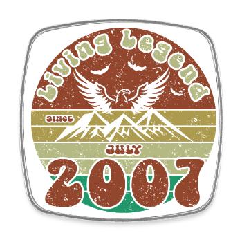 18ème Anniversaire Légende Vivante depuis VIN 07/2007 - Magnet carré - blanc - Devant