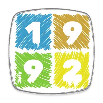 33. Geburtstag Farbige Patches since 07/1992 - Square fridge magnet - white - Front
