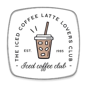 Eiskaffee Iced Latte Ästhetik lustig - Viereckiger Kühlschrankmagnet - Weiß - Vorne