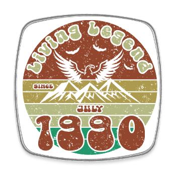 35e anniversaire Légende vivante depuis VIN 07/1990 - Magnet carré - blanc - Devant