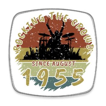 70th Birthday Rocking the crowd DRM 08/1955 - Square fridge magnet - white - Front