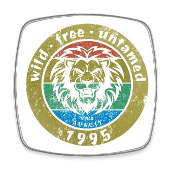 30. Geburtstag Wild, free & untamed since 08/1995 - Square fridge magnet - white - Front
