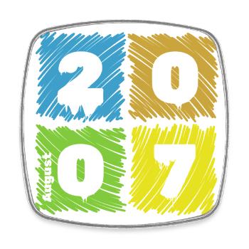 18. Geburtstag Farbige Patches since 08/2007 - Square fridge magnet - white - Front